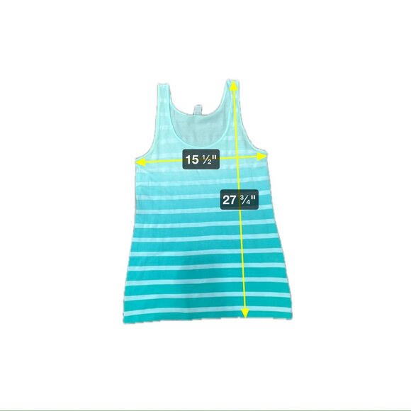 Old Navy Womens Striped Tank Top Sleeveless Green Aqua Gradient Sz Small - Picture 6 of 9